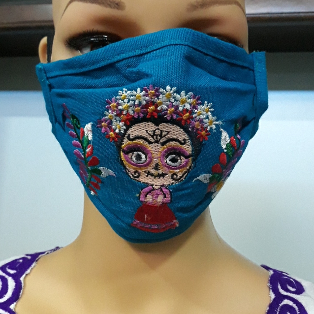 Mexican Embroidered Face Mask - Picture 2 of 4